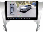 Магнитола для Toyota Camry 50 2011-2014 (рамка серебро) - FarCar BX131M-360 монитор 10.36" 2K QLED на Android 13, 6Гб+128Гб, CarPlay, 4G SIM-слот, 4 камеры в комплекте