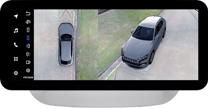 Магнитола для Hyundai Solaris 2 2017-2020 (штатная КЗВ, рамка серебро) - Teyes LUX ONE 360 монитор 12.3" 2K QLED на Android 10, Быстрая, CarPlay, 4G SIM-слот, 4 камеры в комплекте