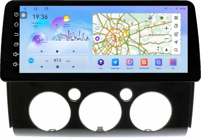 Магнитола для Toyota FJ Cruiser 2005-2022 (рамка черная) - FarCar монитор 12.3" 2K QLED на Android 14, TS10, CarPlay, 4G SIM-слот