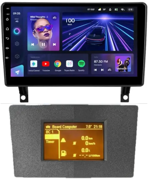Магнитола для Opel Antara 2006-2015 (перенос БК вниз, серая) - Teyes CC3 Android 10, ТОП процессор, 4/32 Гб, CarPlay, SIM-слот