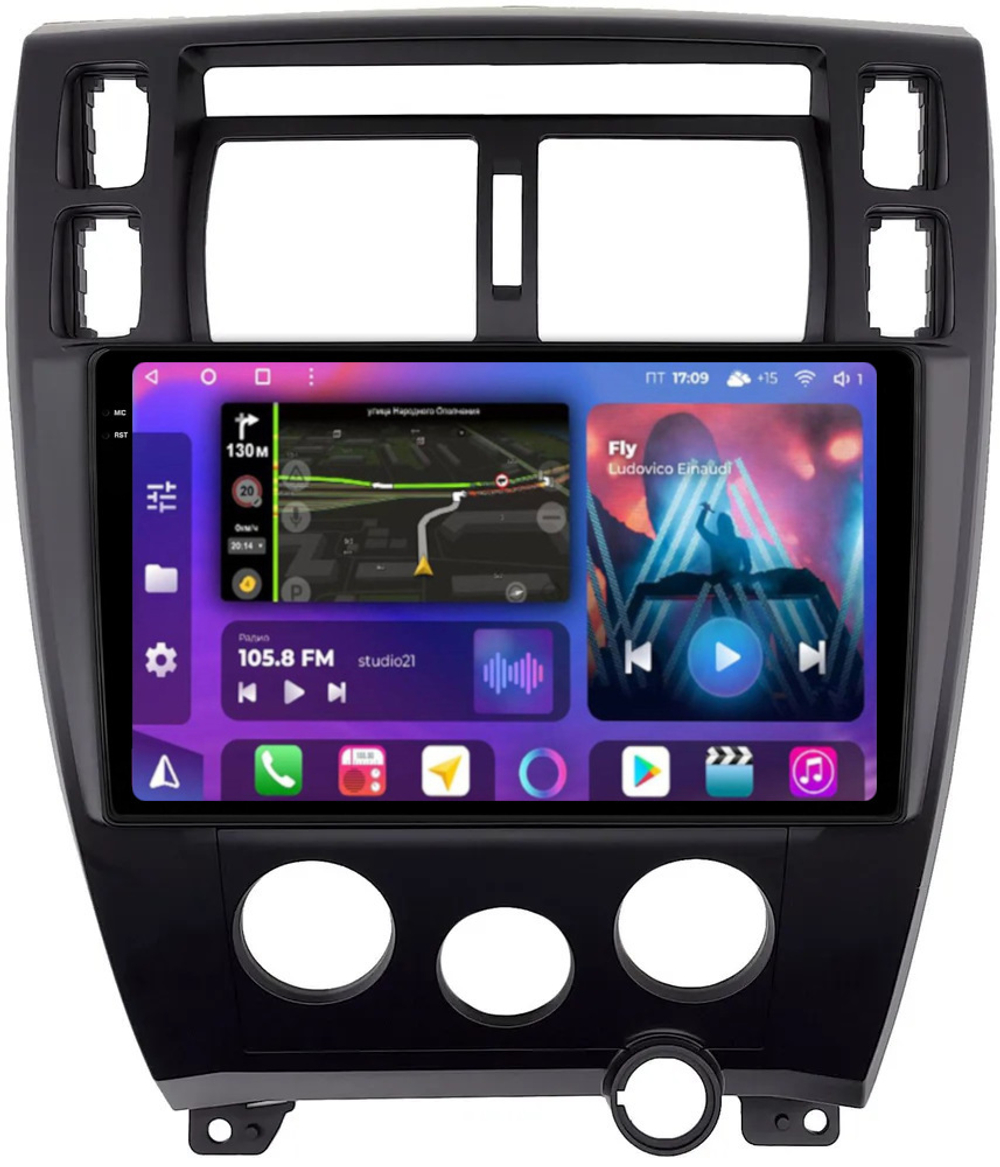 Магнитола для Hyundai Tucson 2004-2009 - FarCar BM3037M-2K монитор 10.36" 2K QLED на Android 14, TS10, 4+32Гб, CarPlay, 4G SIM-слот