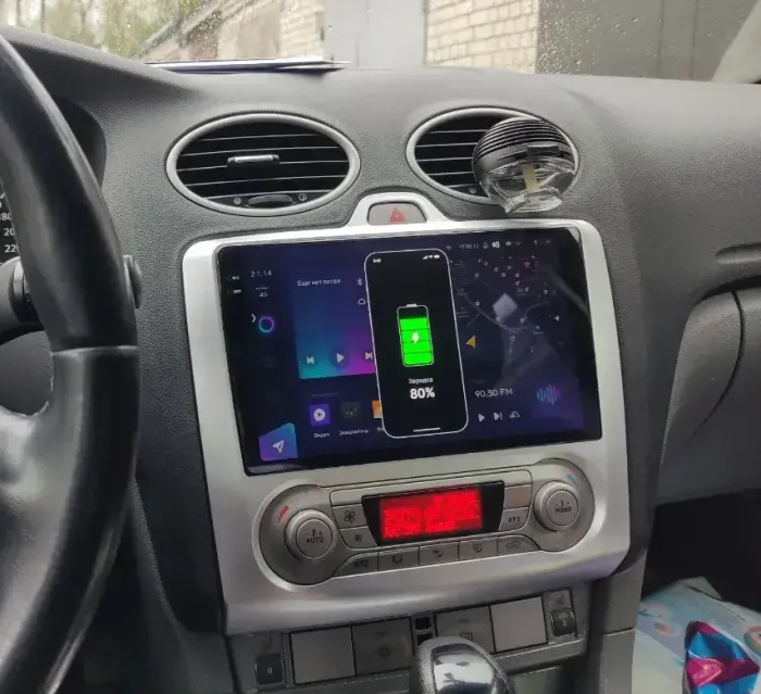 Магнитола для Ford Focus 2 2004-2011 (климат) - Parafar PF696U2K на Android 13, Быстрая, QLED+2K, CarPlay, 4G SIM-слот