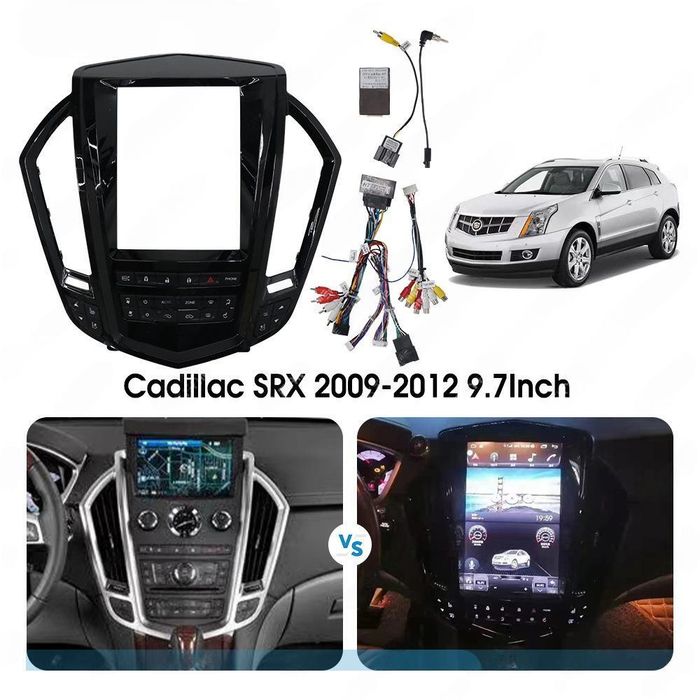Магнитола для Cadillac SRX 2009-2017 - Kuberg SF-9725 вертикальный экран 9.7" в стиле "Тесла" на Android 12, Быстрая, CarPlay, 4G SIM-слот