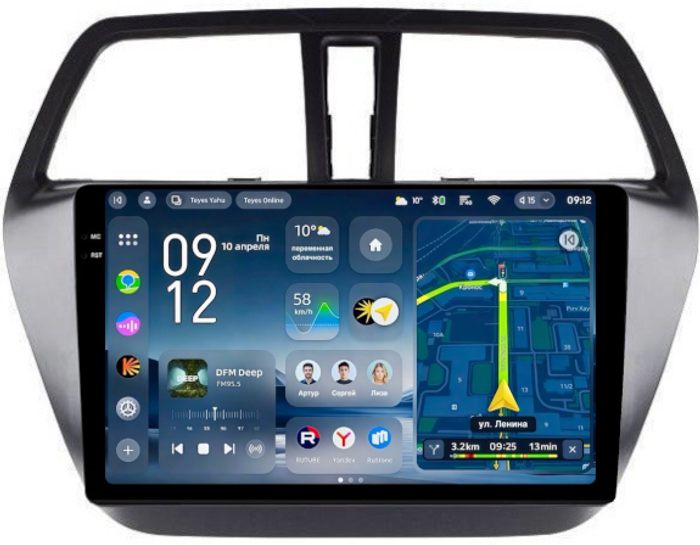 Магнитола для Suzuki SX4 2 2013-2021 - Teyes CC4-PRO монитор 9.5" 2K QLED на Android 13, Snapdragon 778G, ИИ, CarPlay, DSP, 4G SIM-слот