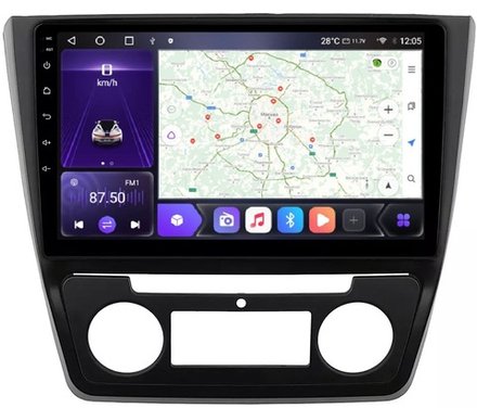 Магнитола для Skoda Yeti 2009-2018 (климат) - Kuberg OL-1919 QLed, Android 12, TS10, CarPlay, 4G SIM-слот