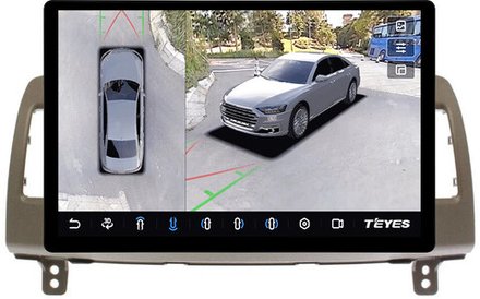 Магнитола для Toyota Mark II 110 2000-2004 (наверх, климат на ШГУ) - Teyes CC3-2K-360 монитор 13" 2K QLED на Android 10, 6Гб+128Гб, CarPlay, 4G SIM-слот, 4 камеры в комплекте