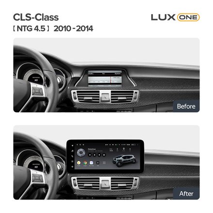 Магнитола для Mercedes-Benz CLS-класс (C219) 2012-2014 NTG 4.5 - Teyes LUX ONE монитор 12.3", Android 10, 6/128Гб, CarPlay, 4G SIM-слот