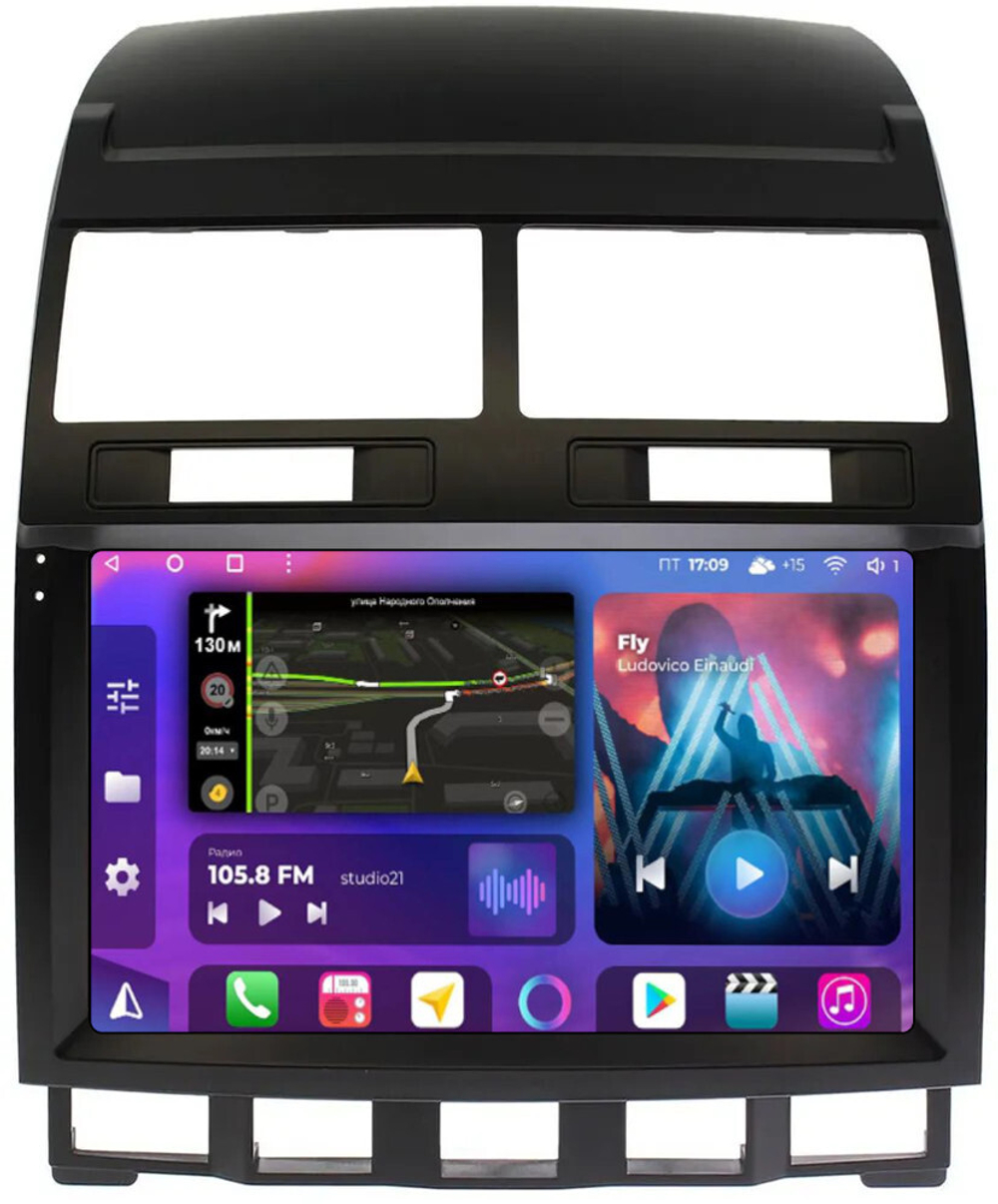 Магнитола для Volkswagen Touareg 1 2002-2010 - FarCar BM042-TNM-2K монитор 9.5" 2K QLED на Android 14, TS10, 4+32Гб, CarPlay, 4G SIM-слот