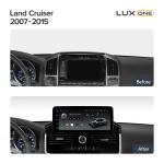 Магнитола для Toyota Land Cruiser 200 2007-2015 (экран климата внизу) - Kuberg с овальным монитором 12.3" QLED, Android 12, Быстрая, CarPlay, 4G SIM-слот