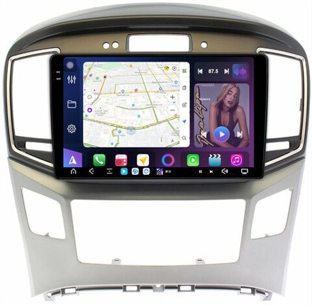 Магнитола для Hyundai H1, Grand Starex 2015-2022 (ШГУ монохром, авто с часами) - FarCar XXL9-7000F3 монитор 9.5" 2K QLED на Android 14, TS20, 8+256Гб, CarPlay, 4G SIM-слот