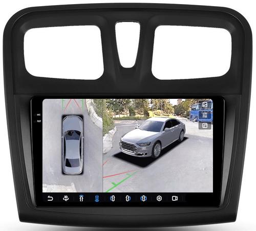 Магнитола для Renault Logan 2, Sandero 2 2014+ (рамка 9) - FarCar BX3051-9M-360 монитор 9.5" 2K QLED на Android 13, 6Гб+128Гб, CarPlay, 4G SIM-слот, 4 камеры в комплекте