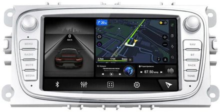 Магнитола для Ford (овал, серебро) - Canbox H-Line Android 10, ТОП процессор, Carplay, 4G SIM-слот