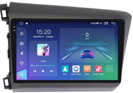Магнитола для Honda Civic 9 седан 2012 левый руль - Parafar PF132RN2K на Android 13, QLED+2K, ТОП процессор, 4Гб+32Гб, CarPlay, 4G SIM-слот