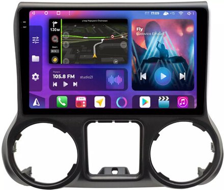 Магнитола для Jeep Wrangler 3 2010-2014 - FarCar BM3295M-2K монитор 10.36" 2K QLED на Android 14, TS10, 4+32Гб, CarPlay, 4G SIM-слот