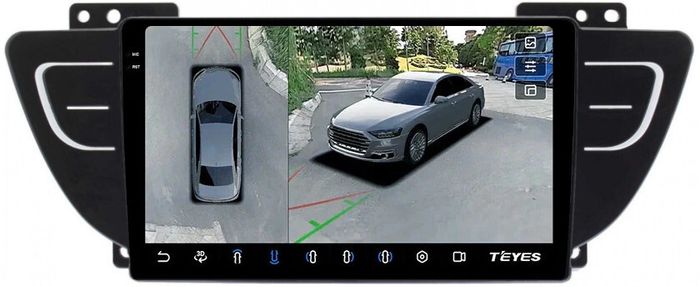 Магнитола для Geely Atlas 2018-2021 - Teyes CC3-2K-360 на Android 10, 2K QLED, 6Гб+128Гб, CarPlay, 4G SIM-слот, 4 камеры в комплекте
