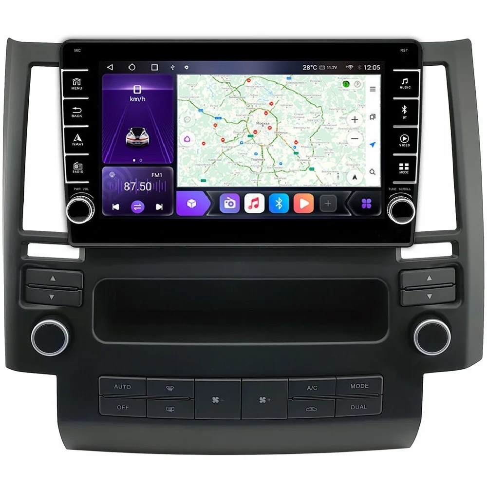 Магнитола для Infiniti FX35, FX45 2003-2005 - Kuberg SF-9279-1 (кнопки и крутилки), Android 12, TS10,  CarPlay, 4G SIM-слот