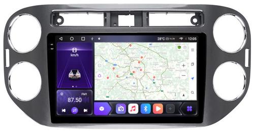 Магнитола для Volkswagen Tiguan 2011-2017 (рамка серая) - Kuberg OL-9908-2 QLed+2K, Android 12, TS10,  CarPlay, 4G SIM-слот