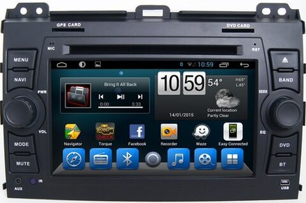 Магнитола для Toyota Land Cruiser Prado 120, Lexus GX470 (экран климата внизу) - Kuberg KR-7095-S10 Android 10, ТОП Процессор, 4ГБ-64ГБ, SIM-слот