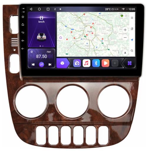 Магнитола для Mercedes-Benz ML (W163) 2001-2005 (климат, орех) - Kuberg SF-9119 Android 10, 8-ядер, Carplay, 4G SIM-слот