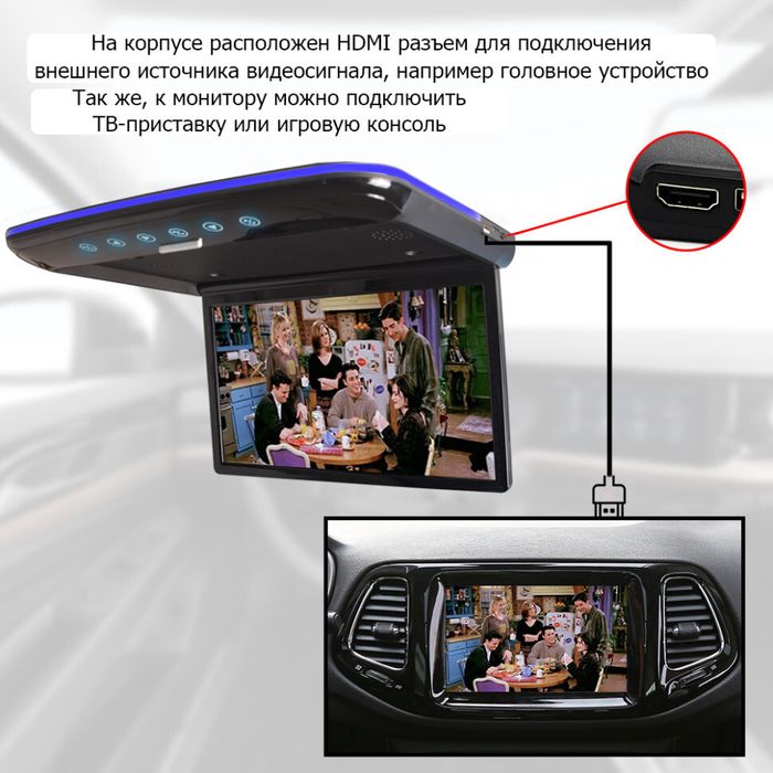 Монитор потолочный - ERGO ER1330AN-OLED с экраном 13,3” (1920х1080 OLED FullHD, смарт ТВ, 3+64Gb) серый