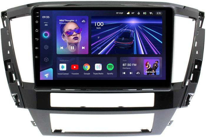 Магнитола для Mitsubishi Pajero Sport 3 2020-2024, Montero Sport (прямоугольный климат, рамка 10) - Teyes CC3L на Android 10, 8-ядер, CarPlay, 4G SIM-слот