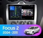 Магнитола для Ford Focus 2 2004-2011 (кондиционер) - Teyes CC3-2K QLed Android 10, ТОП процессор, SIM-слот, CarPlay