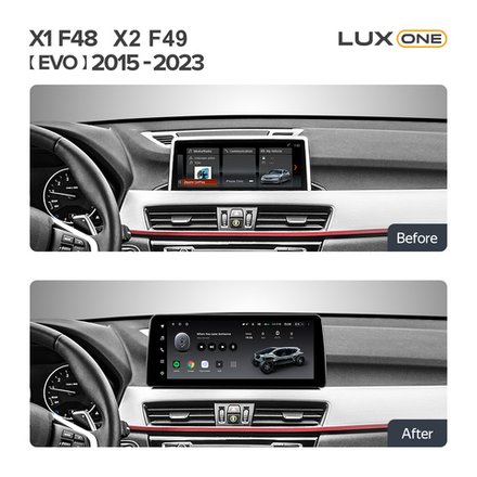 Магнитола для BMW X1 (F48), X2 (F39) 2017-2020 EVO - Teyes LUX ONE монитор 12.3" на Android 10, CarPlay, 4G SIM-слот, 6/128ГБ