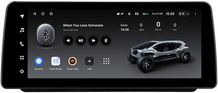 Магнитола для Toyota в отсек 200х100мм - Teyes LUX ONE монитор 12.3" 2K QLED на Android 10, CarPlay, 4G SIM-слот, 6/128ГБ