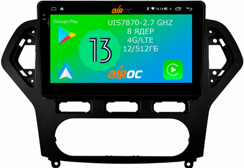 Магнитола для Ford Mondeo 4 2010-2015 (Климат) - Airoc 2K AU-1713A на Android 13, TS20, 12/512Гб, SIM-слот