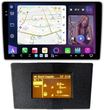 Магнитола для Opel Astra H (перенос БК вниз, черная) - FarCar XXL9-7382B монитор 9.5" 2K QLED на Android 14, TS20, 8+256Гб, CarPlay, 4G SIM-слот