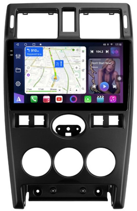 Магнитола для Lada Priora 2007-2013 (рамка черная) - FarCar 3112M монитор 9.5" QLED на Android 14, TS18, CarPlay, 4G SIM-слот
