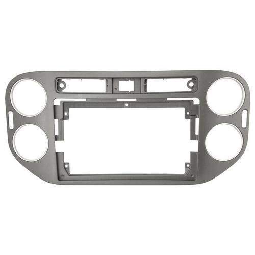 Комплект рамки с разъёмами 9"+can VW Tiguan 2011-2016 (квадратная аварийка, 20мм) серая