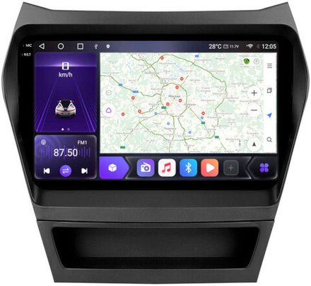 Магнитола для Hyundai Santa Fe 2012-2018 - Kuberg OL-9703 QLed+2K, Android 12, TS10, CarPlay, 4G SIM-слот