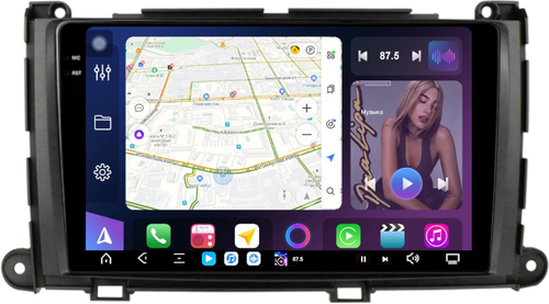 Магнитола для Toyota Sienna 3 2010-2014 - FarCar XXL3006M монитор 9.5" 2K QLED на Android 14, TS20, 8+256Гб, CarPlay, 4G SIM-слот