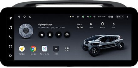 Магнитола для Toyota Camry 30 2001-2006 (рамка черная) - Teyes LUX ONE ROUND монитор 12.3" 2K QLED на Android 10, CarPlay, 4G SIM-слот