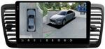 Магнитола для Subaru Legacy 4, Outback 3 2003-2009 (левый руль) - FarCar BX3069M-360 монитор 9.5" 2K QLED на Android 13, Быстрая, CarPlay, 4G SIM-слот, 4 камеры в комплекте