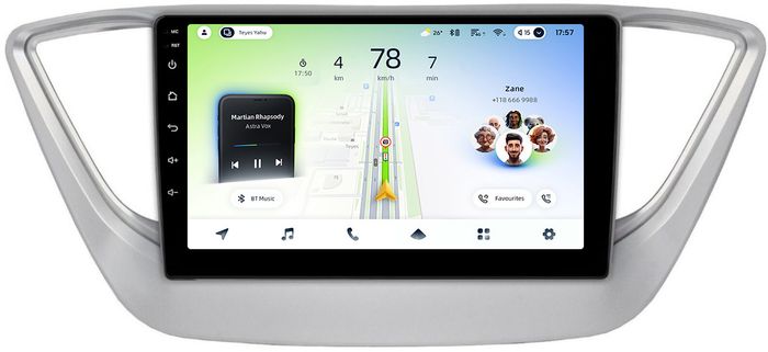 Магнитола для Hyundai Solaris 2 2017-2022 / Solaris HS (без штатной КЗВ, рамка серебро) - Teyes CC4L-DTS монитор 9" IPS, Android 14, Быстрая, Snapdragon 662, CarPlay, 4G SIM-слот