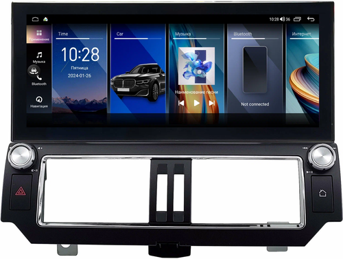 Магнитола для Toyota Land Cruiser Prado 150 2013-2017 (поддержка 360) - Kuberg монитор 12.5" в стиле LEXUS на Android 12, 2К экран, Быстрая, CarPlay, 4G SIM-слот