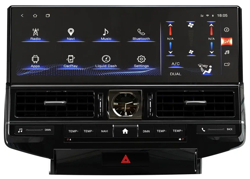 Магнитола для Toyota Land Cruiser 200 2007-2015 (экран климата внизу) - Kuberg ZH-T1601X на Android 12, 8Гб+128Гб, 4G SIM-слот, CarPlay