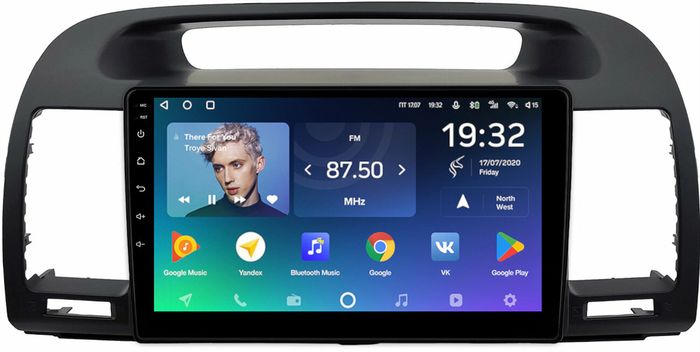 Магнитола для Toyota Camry 30 2001-2006 (рамка черная) - Teyes CC2 PLUS монитор 9" QLED, Android 10, Быстрая, SIM-слот