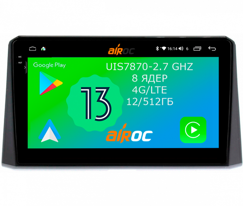 Магнитола для Toyota Corolla 2019+ (без ШГУ)- Airoc 2K AU-1137 Android 13, TS20, 12/512Гб, SIM-слот
