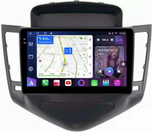 Магнитола для Chevrolet Cruze 1 2009-2012 (рамка черная) - FarCar BM045M монитор 9.5" QLED на Android 14, TS10, 4+32Гб, CarPlay, 4G SIM-слот