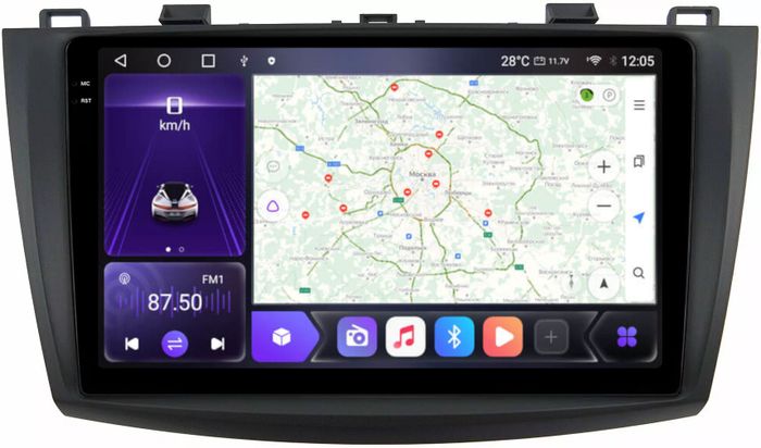 Магнитола для Mazda 3, Axela 2009-2013 - Kuberg OL-9507 QLed+2K, Android 12, TS10,  CarPlay, 4G SIM-слот