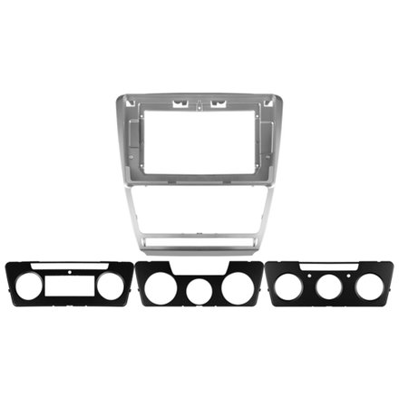Комплект рамки с разъёмами 10.1" Skoda Octavia A5 2004-2013 серебро