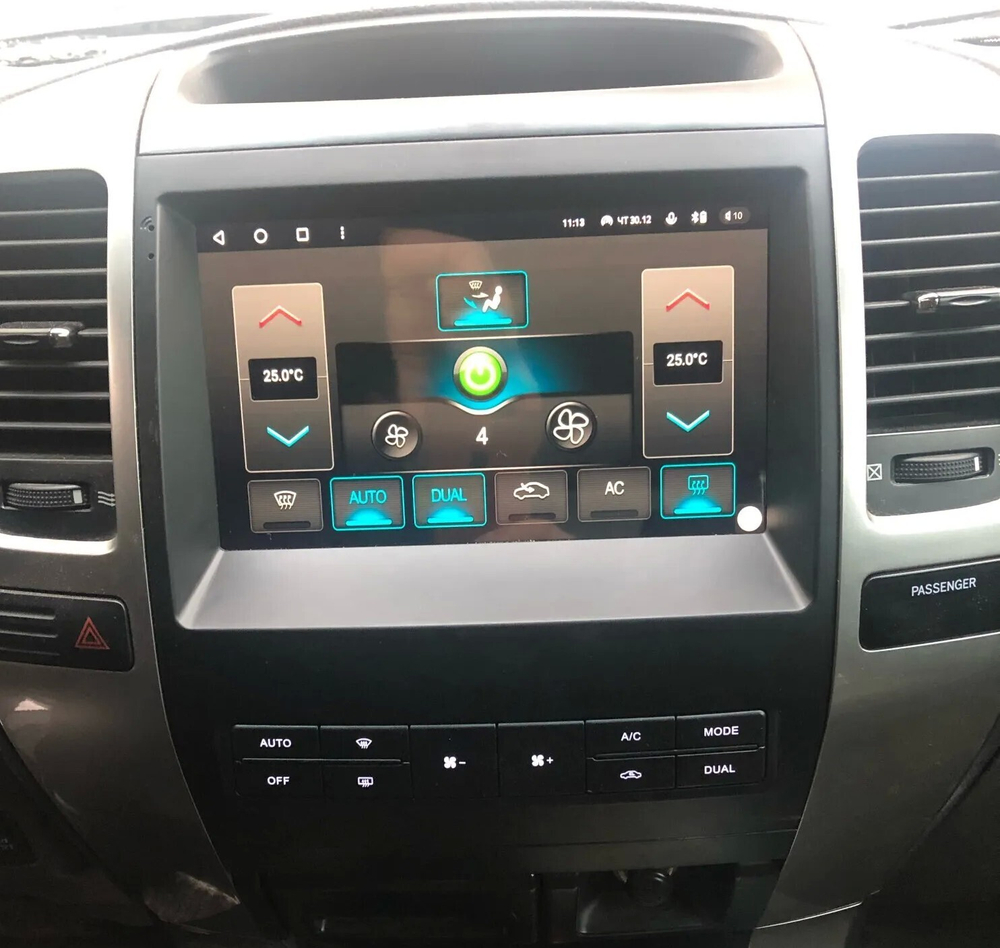 Магнитола для Lexus GX470 J120, Toyota Land Cruiser Prado 120 (климат на большом экране) - Parafar PF456LUX3FHD на Android 13, 8-ядер, 2Гб+32Гб, CarPlay, 4G SIM-слот