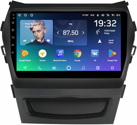Магнитола для Hyundai Santa Fe 3 2012-2018 (климат на ШГУ) - Teyes CC2 PLUS монитор 9" QLED на Android 10, ТОП процессор, 4Гб+64Гб, 4G SIM-слот