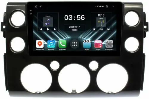 Магнитола для Toyota FJ Cruiser 2005-2022 (рамка черная) - FarCar DX3246M монитор 9.5" IPS на Android 13, 4+64Гб, CarPlay