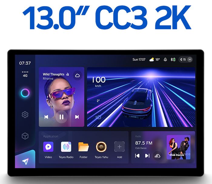 Магнитола для Toyota C-HR 2016-2023 (правый руль, вместо 200x100мм) - Teyes CC3-2K монитор 13", QLED+2K, Android 10, ТОП процессор, 4G SIM-слот, CarPlay