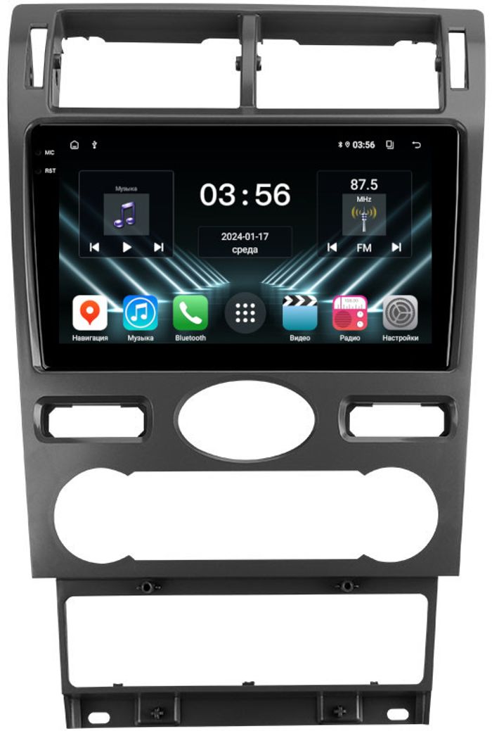 Магнитола для Ford Mondeo 3 2000-2006 (климат) - FarCar DX9-1572F2 монитор 9.5" IPS на Android 13, 4+64Гб, CarPlay