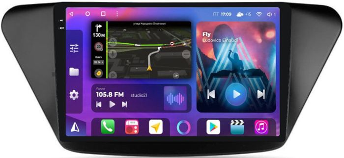 Магнитола для Lifan X50 2015+ - FarCar BM561M-2K монитор 9.5" 2K QLED на Android 14, TS10, 4+32Гб, CarPlay, 4G SIM-слот